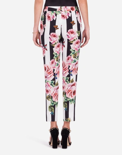 Shop Dolce & Gabbana Pants In Printed Cady In Multicolor