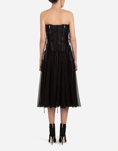 Shop Dolce & Gabbana Silk Chiffon Dress In Black