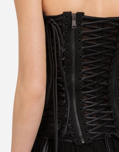 Shop Dolce & Gabbana Silk Chiffon Dress In Black