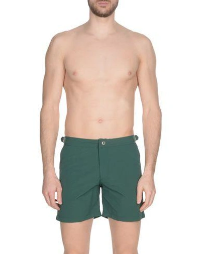 Shop Mc2 Saint Barth Swim Shorts In Dark Green