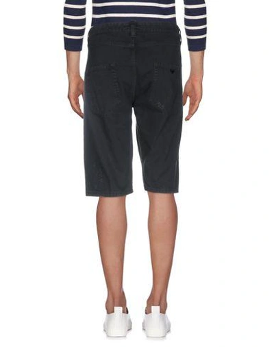 Shop Emporio Armani Denim Shorts In Dark Blue