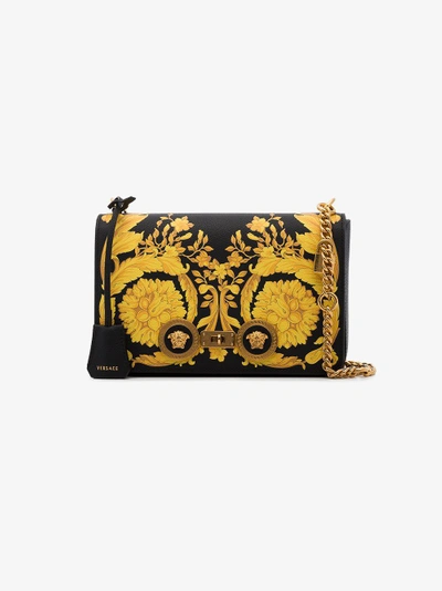 Shop Versace Baroque Print Shoulder Bag In Black