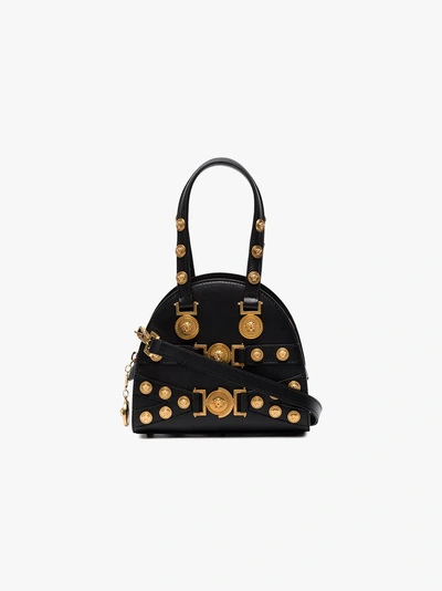 Shop Versace Medium Medusa Medal Leather Shoulder Bag In Black
