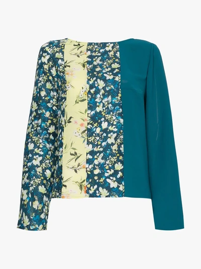 Shop Acne Studios Loretta Floral Print Blouse In Blue