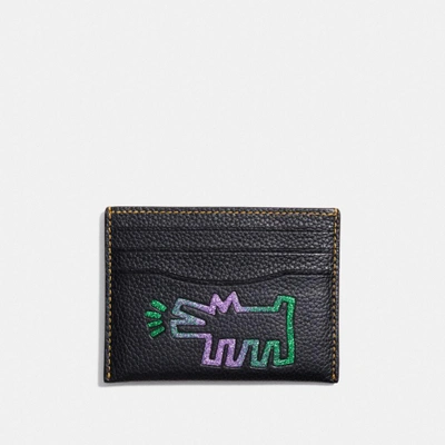 Shop Coach X Keith Haring Card Case In Black/black Copper