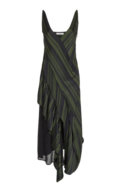 Shop Adeam Moga Slip Dress In Green