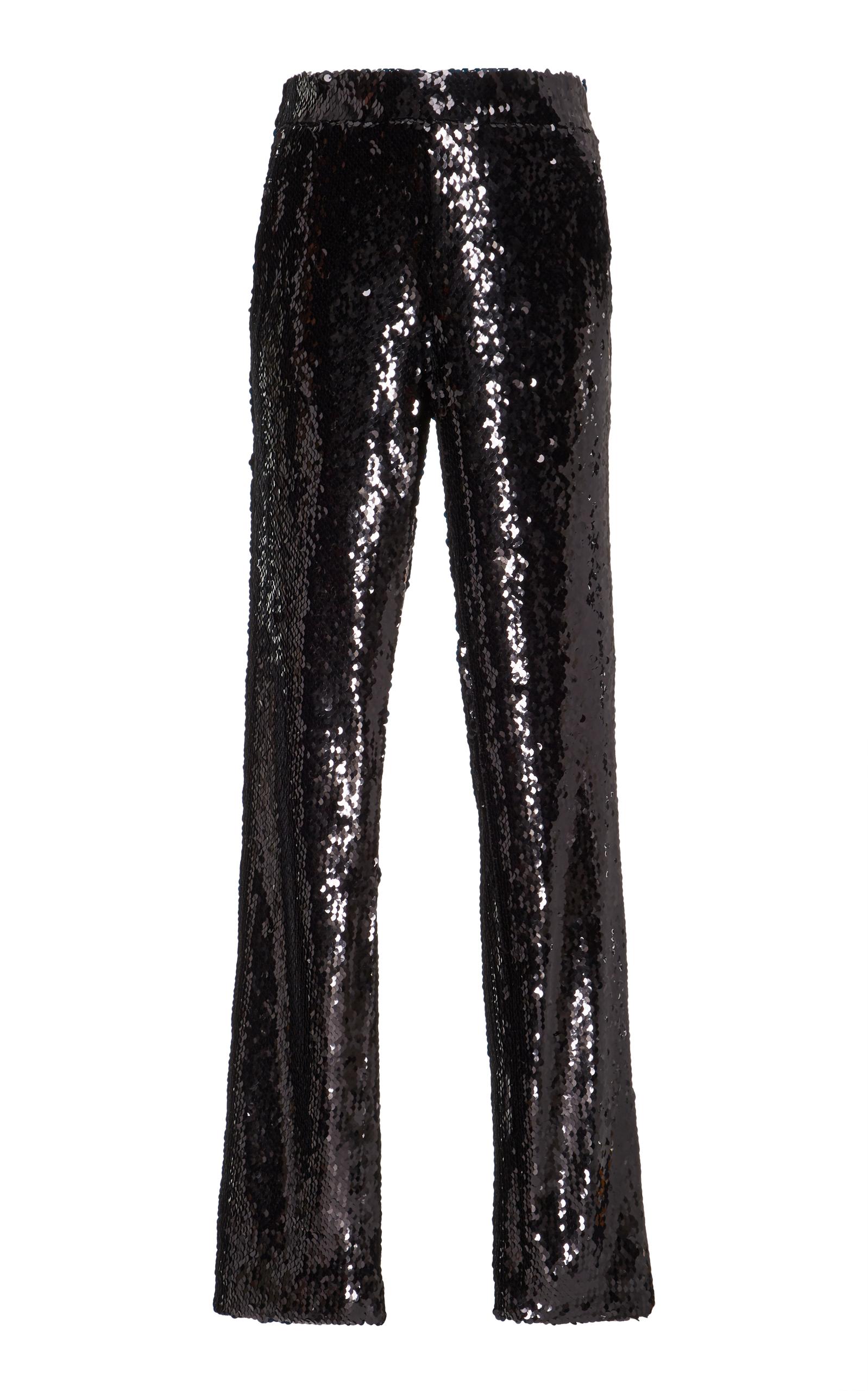 Sally Lapointe Stretch-sequin Skinny Pants In Silver | ModeSens