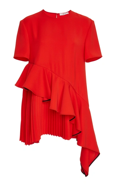 Shop Adeam Pleated Top In Red