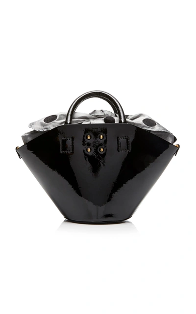 Shop Trademark Small Patent Basket Bag In Black