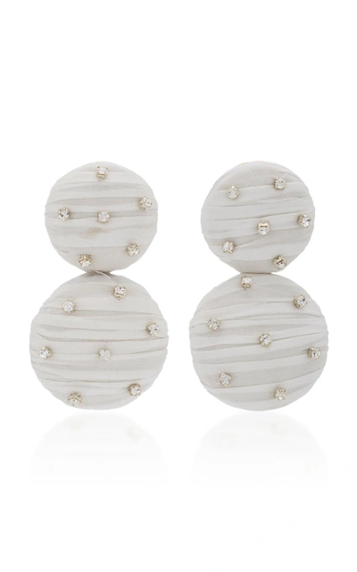 Shop Rebecca De Ravenel Maria Crystal Earrings In White