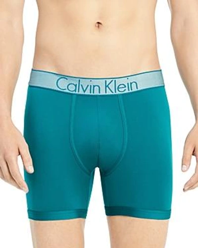 Shop Calvin Klein Customized Stretch Boxer Briefs In Sea Green