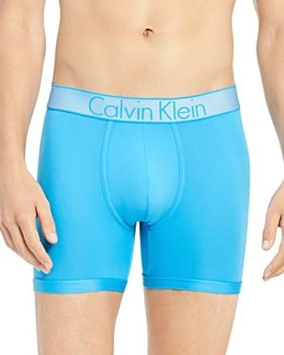 Shop Calvin Klein Customized Stretch Boxer Briefs In Turquiose