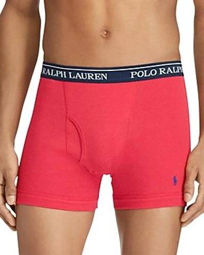 Shop Polo Ralph Lauren Boxer Briefs, Pack Of 3 In Red/light Blue/royal