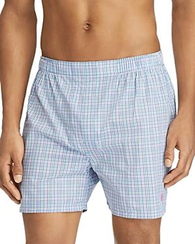 Shop Polo Ralph Lauren Woven Boxers, Pack Of 3 In Blue