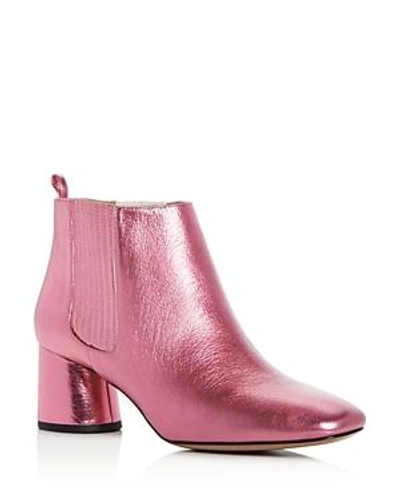 Shop Marc Jacobs Women's Rocket Leather Round Block Heel Chelsea Booties In Pink