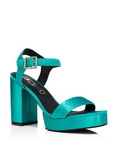 Shop Sol Sana Women's Cathy Satin Platform Sandals - 100% Exclusive In Emerald