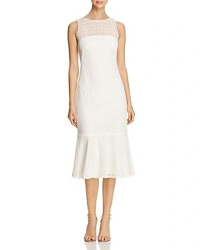 Shop Ralph Lauren Lauren  Lace Midi Dress In Lauren White