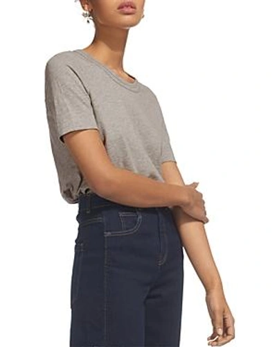 Shop Whistles Rosa Double-trimmed Tee In Gray Marl