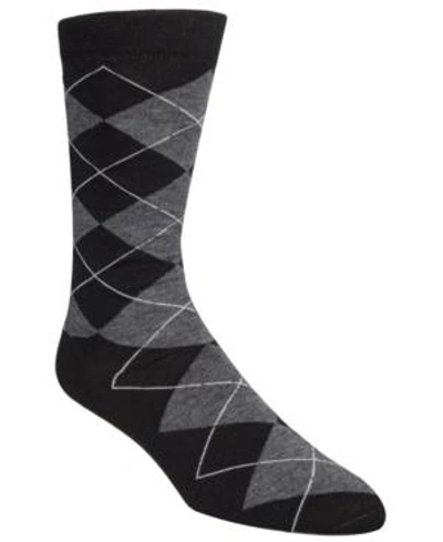 Shop Cole Haan Men's Classic Argyle Crew Socks In Black
