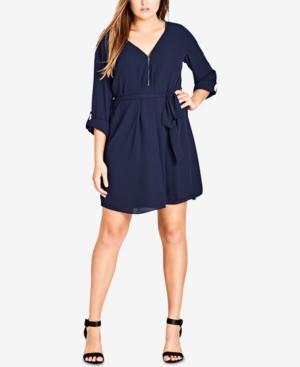 zip front tunic dress