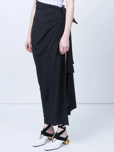 Shop Saint Laurent Asymmetric Draped Skirt