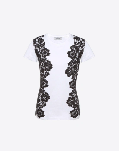 Shop Valentino Heavy Lace T-shirt Women White 100% Cotone S