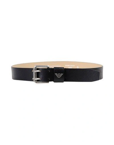 Shop Emporio Armani Leather Belt In Black