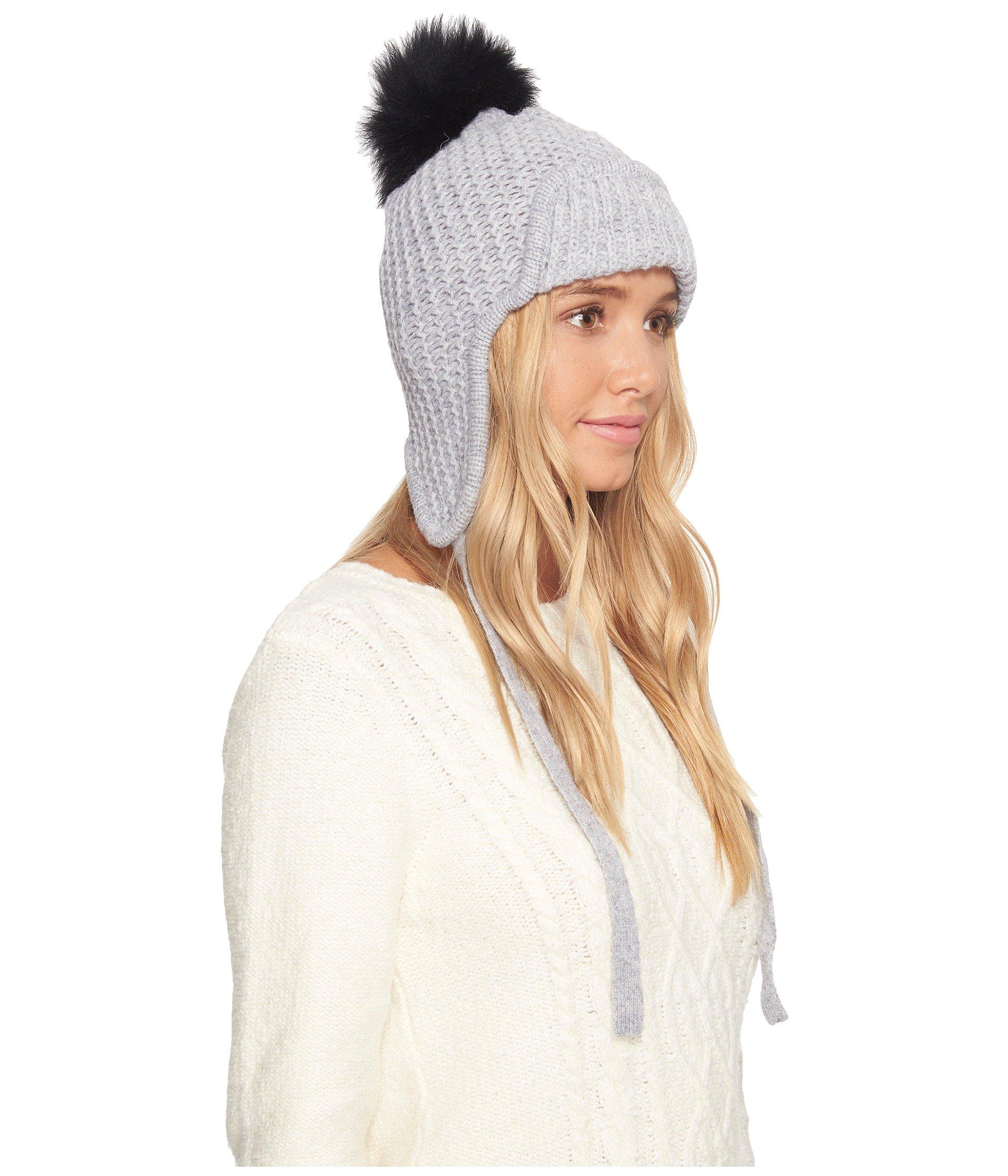 ugg hat with fur pom pom