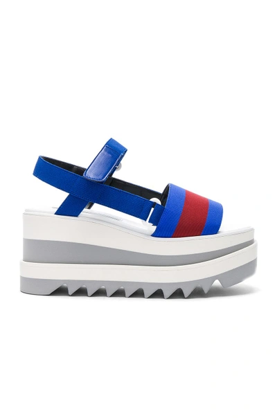 Shop Stella Mccartney Platform Wedge Sandals In Blue