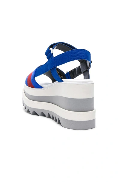 Shop Stella Mccartney Platform Wedge Sandals In Blue