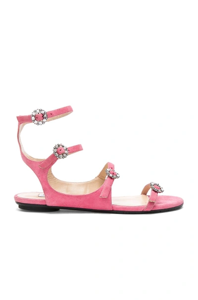 Shop Jimmy Choo Naia Suede Sandals In Pink