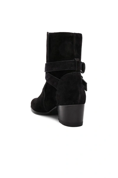 Shop Amiri Buckle Suede Boots In Black