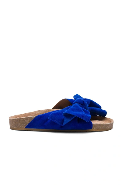 Shop Ulla Johnson Suede Ingrid Slides In Blue