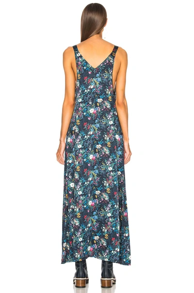 Shop R13 Long Slip Dress In Blue,floral
