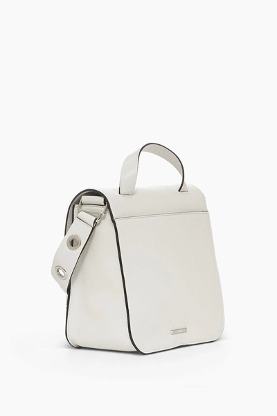 Shop Rebecca Minkoff Midnighter Top Handle Feed Bag In Bianco