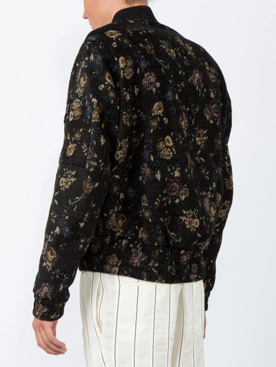 Off white Black Tapestry Bomber Jacket ModeSens