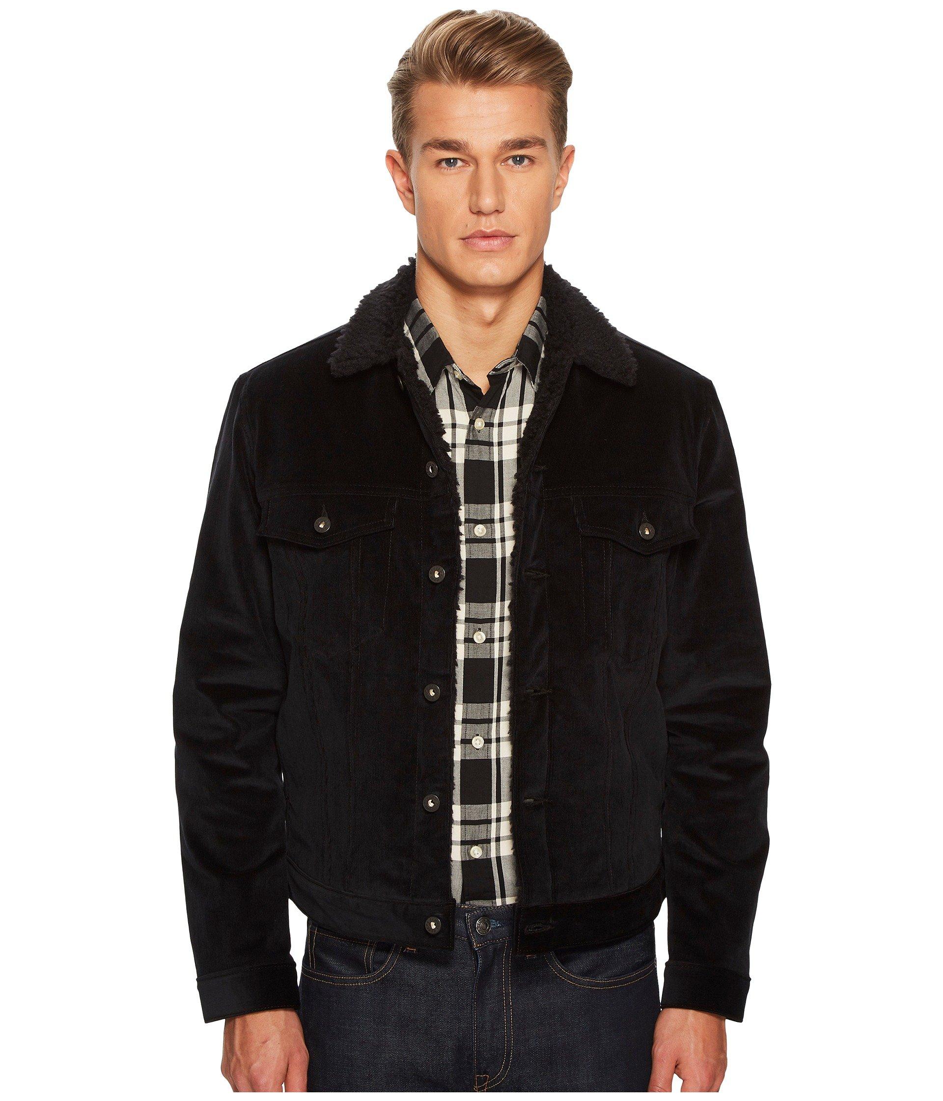 corduroy sherpa jacket black