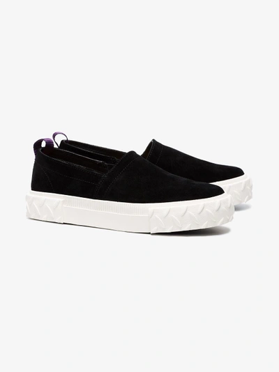 Shop Eytys Viper Suede Slip-on Sneakers In Black