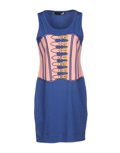 Shop Love Moschino Short Dress In Slate Blue