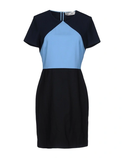 Shop Diane Von Furstenberg Short Dresses In Dark Blue