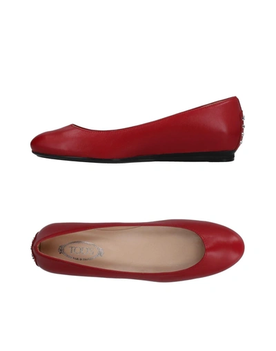 Shop Tod's Ballet Flats In Brick Red