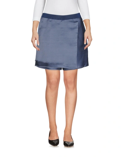 Shop Brunello Cucinelli Mini Skirt In Slate Blue