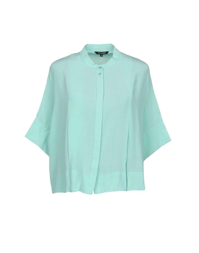 Shop Tara Jarmon Silk Shirts & Blouses In Light Green