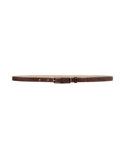 Shop Brunello Cucinelli Thin Belt In Dark Brown