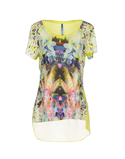 Shop Karen Millen T-shirts In Acid Green