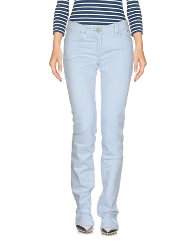 Shop Sportmax Code Denim Pants In Sky Blue