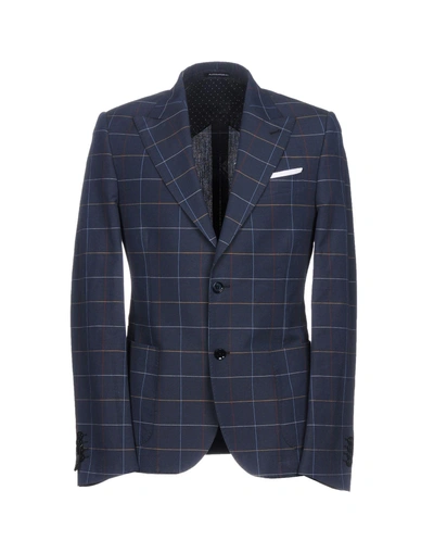 Shop Grey Daniele Alessandrini Man Suit Jacket Midnight Blue Size 40 Cotton, Linen