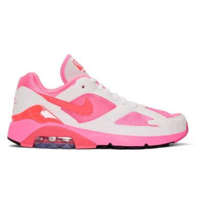 COMME DES GARCONS HOMME PLUS WHITE AND PINK NIKE EDITION AIR MAX 180 SNEAKERS