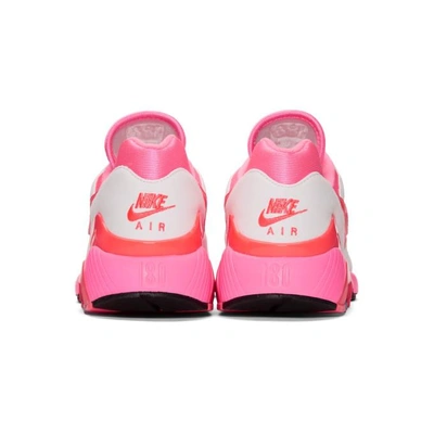 COMME DES GARCONS HOMME PLUS WHITE AND PINK NIKE EDITION AIR MAX 180 SNEAKERS