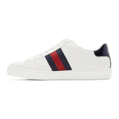 Shop Gucci White Embroidered Loved New Ace Sneakers In 9095 White